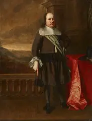attributed to Gonzales Coques, Portrait of a Gentleman in a Panoramic Landscape, Oil on copper