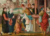 German School circa 1520, Two Scenes from the Life of Saint Barbara, Oil on panel (both sides painted)