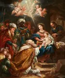 Flemish School 17th & 18th century, The Adoration of the Magi, Oil on panel