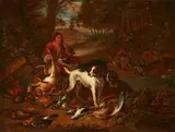 Adriaen de Gryeff, Landscape with Hunters, Dogs, and Game