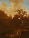 Reynier van der Laeck, Southern Landscape with Ruins and Travellers, Oil on panel