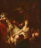 Austrian School 18th century, The Death of Verginia, Oil on canvas (relined)