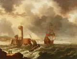 Coastal Landscape with a Castle and a Ship by in the manner of Bonaventura Peeters, Oil on panel, offered Sep 2017