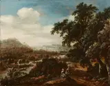 Dionys Verburg, Panoramic River Landscape, Oil on panel