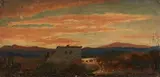 Oswald Achenbach, Oil Sketch of a Southern Landscape, Oil on paper, laid down on card