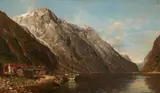 Anders Askevold, Panoramic Fjord Landscape, Oil on canvas