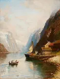 Anders Askevold, Crossing the Fjord, Oil on panel