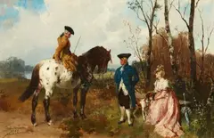Werner Büttner, An Outing in the Woods, Oil on panel