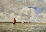 Dutch Coastal Landscape by Max Clarenbach, Oil on canvas, sold Sep 2017