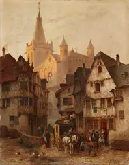 Georg Dehn, The Post Carriage, Oil on panel