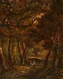 Narcisse Díaz de la Peña, The Forest at Fontainebleau, Oil on card