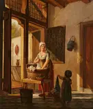 Johannes Jelgerhuis, The Wash Trough, Oil on panel