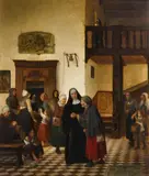 Rudolf Jordan, Soup Day in a French Abbey, Oil on canvas