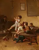 Francois Louis Lanfant de Metz, The Classroom, Oil on canvas (relined)