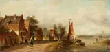 Charles Leickert, River Landscape, Oil on panel
