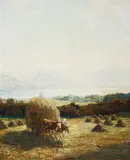 "Heuernte am Tegernsee" by Otto Eduard Pippel, Oil on canvas, offered Sep 2017