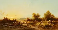 Shepherdess in the Alpine Foothills by Albert Rieger, Oil on canvas (relined), sold Sep 2017