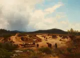 Carl Rötteken, Landscape with a Herd of Cattle, Oil on canvas