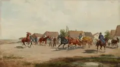 Adolf van der Venne, The Horse Fair, Oil on panel