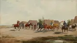 Adolf van der Venne, The Horse Fair, Oil on panel