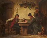 Charles Meer Webb, Card Game in a Tavern, Oil on canvas