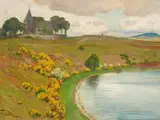 View of Weinfelder Maar in the Eifel by Fritz von Wille, Oil on canvas, sold Sep 2017