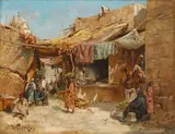 Carl Wuttke, The Bazaar at Khartoum, Oil on panel