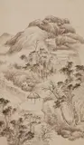 Tang Yifeng, Mountain landscapes. Five album leaves. Ink on paper. (5), Mountain landscapes. Five album leaves. Ink on paper. (5)