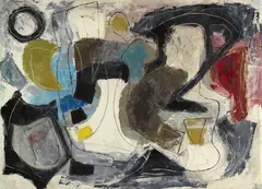Rolf Cavael, Nr. 52/19, 1952, Oil on paper on card