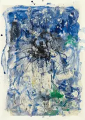 Gerhard Hoehme, Untitled, 1957, Watercolour on tissue paper on card