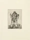 Georg Baselitz, Grün-Roter, 1966/1974, Dry point etching on card