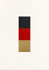 Gerhard Richter, Schwarz, Rot, Gold I, 1998, Öl auf drei Quadraten aus leichtem Karton