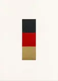 Schwarz, Rot, Gold I by Gerhard Richter, 1998, Öl auf drei Quadraten aus leichtem Karton, sold Jun 2017