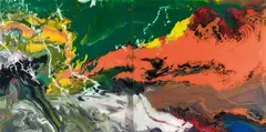 Flow (P 15) by Gerhard Richter, 2016, Chromogenic print on dibond, face-mounted to plexiglass, sold Jun 2017