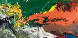 Flow (P 15) by Gerhard Richter, 2016, Chromogenic print on dibond, face-mounted to plexiglass, sold Jun 2017