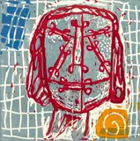 Markus Lüpertz, Männer ohne Frauen - Parsifal, 1994, Colour woodcut on card