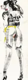 Untitled by Luciano Castelli, 1986, Acrylic on two papers mounted to one another, sold Jun 2017
