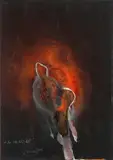 In the night by Otto Piene, 1975, Gouache and traces of fire on double-layered card, sold Jun 2017