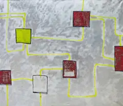 La cellule de l'automatie by Noeret-Thomé, 2002/2003, Oil and spray paint on canvas, offered Jun 2017