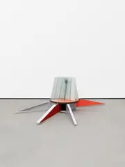 Untitled by Thomas Scheibitz, 2003, Floor object: MDF, wood, paper, glass, plastic and acrylic. Approx, offered Jun 2017