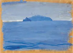 Paul Thek, Untitled (Island), 1969, Oil and gouache on newsprint. Approx