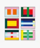 Imi Knoebel, ATAAAA, 2003, 6-part work: each acrylic on synthetic paper. Each