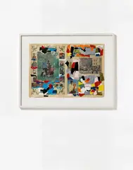 Untitled by Franz West, 1976, Paper collage on illustrated paper, sold Jun 2017