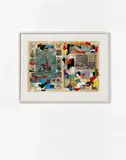 Franz West, Untitled, 1976, Paper collage on illustrated paper