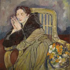 Mela Muter, Frau mit Pelzkragen, 1919, Oil on canvas