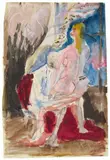 Otto Dix, Studie I zu Ungleiches Paar, 1925, Gouache, watercolour and carpenter's pencil on watercolour paper 50.3/51 x 32.5/