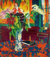 Philipp Bauknecht, Blumenstillleben mit Buch (Blumenstillleben), 1929-1932, Oil on canvas