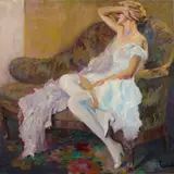 Edward Cucuel, Im Atelier, Circa 1920, Oil on canvas
