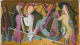 Max Ackermann, Untitled (Figürliche Komposition), Circa 1935, Oil tempera on fibreboard, mounted on firm backing card