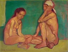 Émile Bernard, Deux Nus (Baigneuses orientales, Deux Nudités), 1895, Oil on canvas, relined